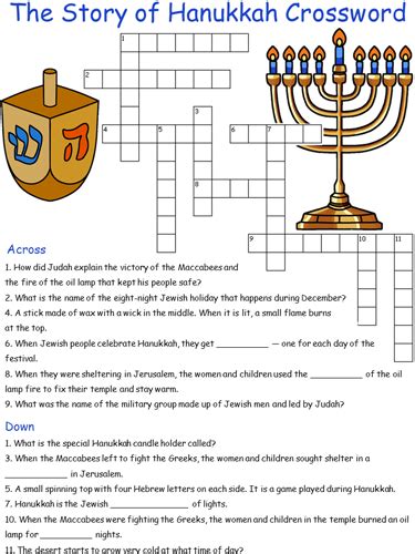hanukkah candle holder crossword